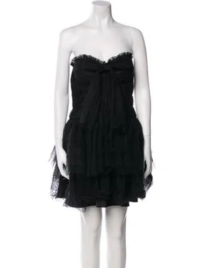 Pre-owned Loveshackfancy Strapless Mini Dress W/ Tags In Black