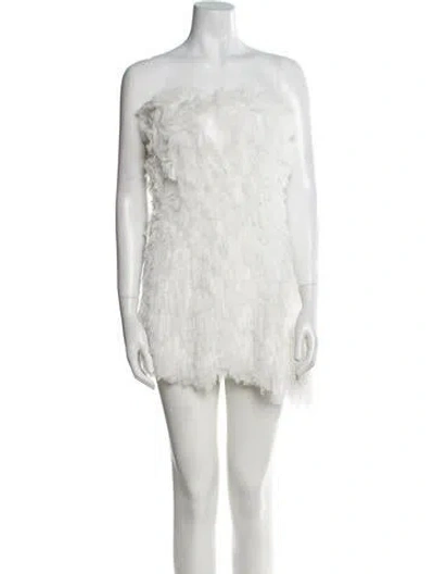 Pre-owned Loveshackfancy Strapless Mini Dress In White
