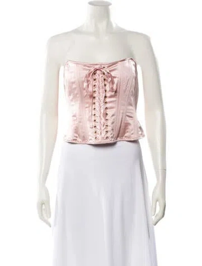 Pre-owned Loveshackfancy Strapless Top W/ Tags In Pink