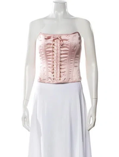 Pre-owned Loveshackfancy Strapless Top W/ Tags In White