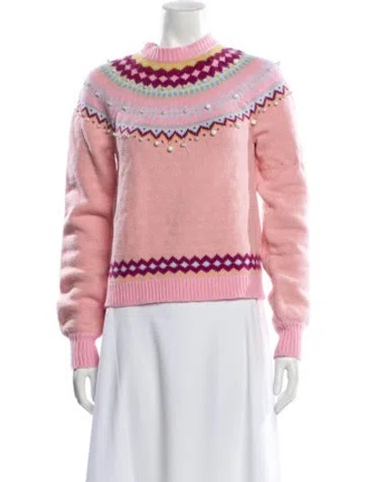 Pre-owned Loveshackfancy Striped Crew Neck Sweater In Multi