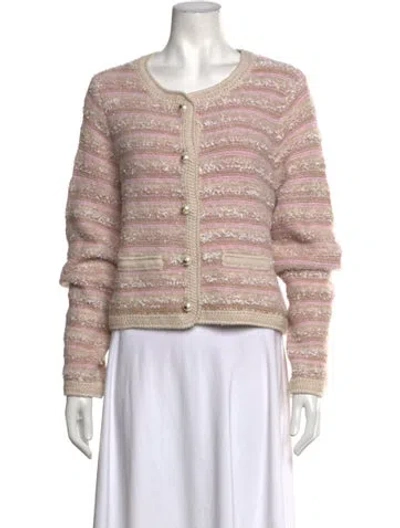 Pre-owned Loveshackfancy Striped Crew Neck Sweater In Multicolor