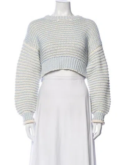 Pre-owned Loveshackfancy Striped Crew Neck Sweater In Multicolor