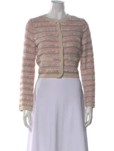 Pre-owned Loveshackfancy Striped Crew Neck Sweater In Neutral