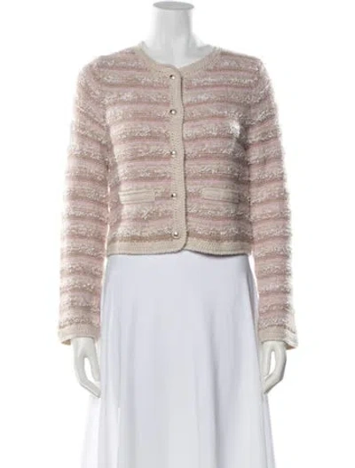 Pre-owned Loveshackfancy Striped Crew Neck Sweater In Neutral