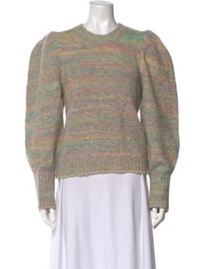 Pre-owned Loveshackfancy Striped Crew Neck Sweater In Pink