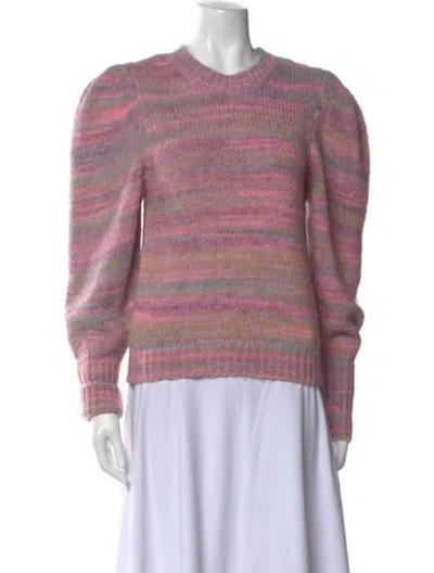 Pre-owned Loveshackfancy Striped Crew Neck Sweater In Pink