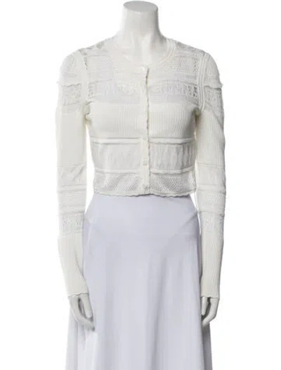 Pre-owned Loveshackfancy Striped Denim Jacket In Neutral