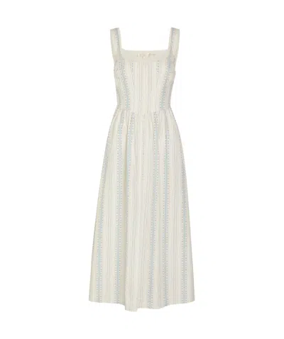 Loveshackfancy Striped Dress In Blue