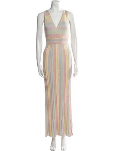 Pre-owned Loveshackfancy Striped Long Dress In Multi