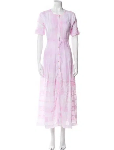 Pre-owned Loveshackfancy Striped Long Dress In Pink