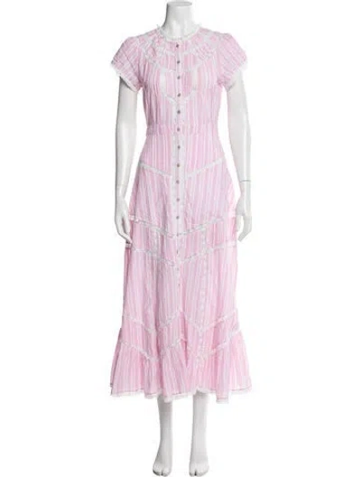 Pre-owned Loveshackfancy Striped Long Dress W/ Tags In Multicolor