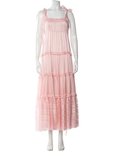 Pre-owned Loveshackfancy Striped Long Dress W/ Tags In Pink