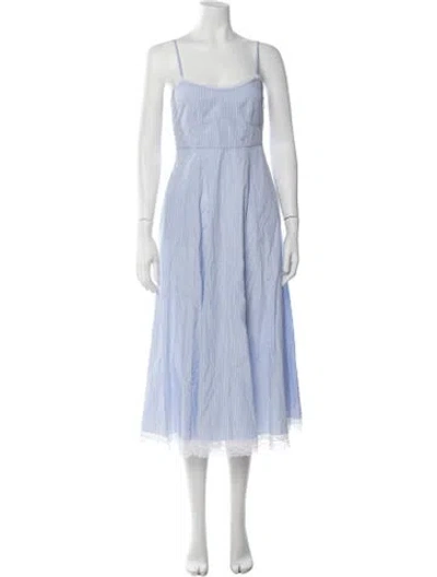 Pre-owned Loveshackfancy Striped Midi Length Dress In Blue