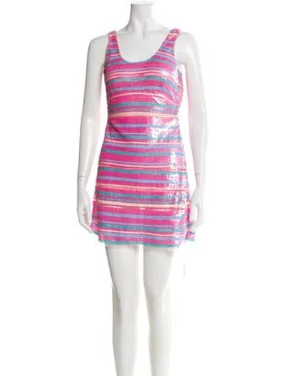 Pre-owned Loveshackfancy Striped Mini Dress