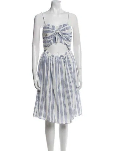 Pre-owned Loveshackfancy Striped Mini Dress In Blue