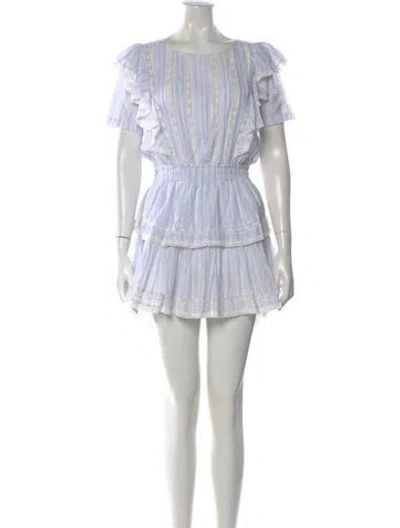 Pre-owned Loveshackfancy Striped Mini Dress In Blue