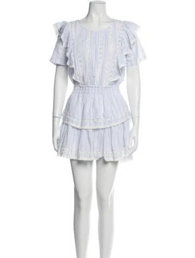 Pre-owned Loveshackfancy Striped Mini Dress In Blue