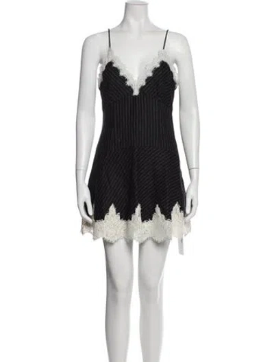 Pre-owned Loveshackfancy Striped Mini Dress In Blue