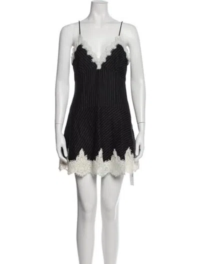 Pre-owned Loveshackfancy Striped Mini Dress In Blue