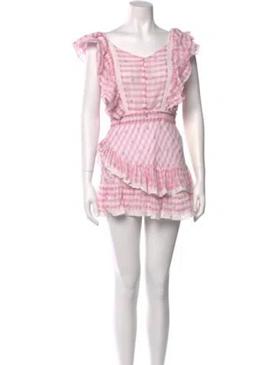 Pre-owned Loveshackfancy Striped Mini Dress In Multi