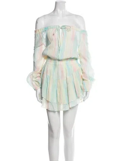 Pre-owned Loveshackfancy Striped Mini Dress In Multi
