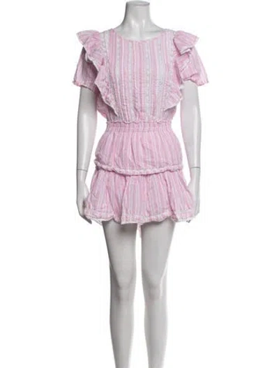 Pre-owned Loveshackfancy Striped Mini Dress In Multicolor