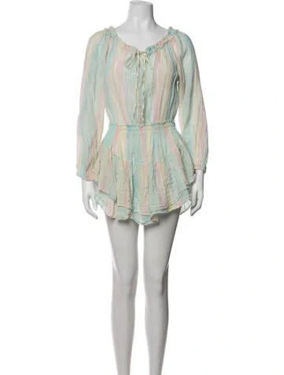 Pre-owned Loveshackfancy Striped Mini Dress In Multicolor