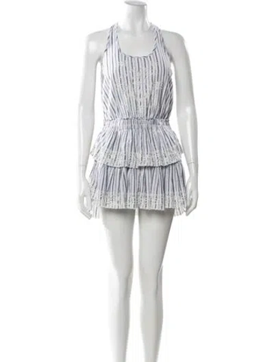 Pre-owned Loveshackfancy Striped Mini Dress In Neutral