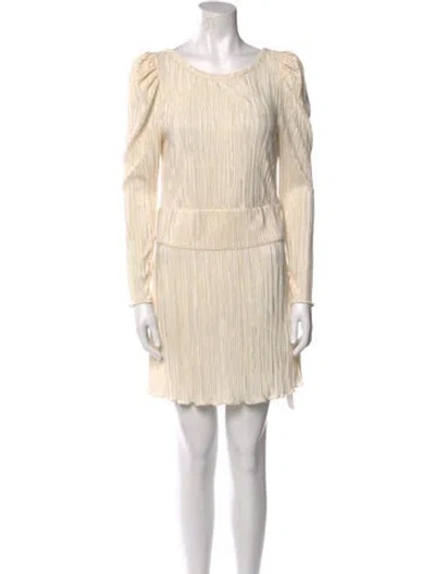 Pre-owned Loveshackfancy Striped Mini Dress In Neutral