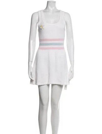 Pre-owned Loveshackfancy Striped Mini Dress In Neutral