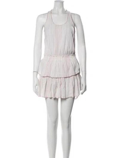 Pre-owned Loveshackfancy Striped Mini Dress In Neutrals