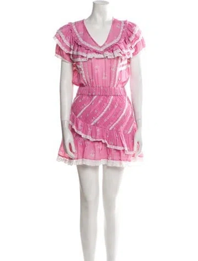 Pre-owned Loveshackfancy Striped Mini Dress In Pink