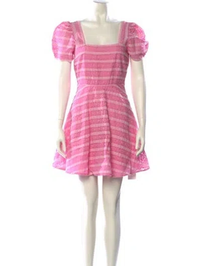 Pre-owned Loveshackfancy Striped Mini Dress In Pink