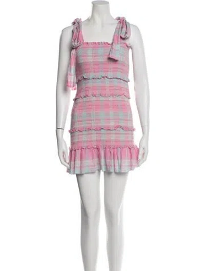 Pre-owned Loveshackfancy Striped Mini Dress In Pink