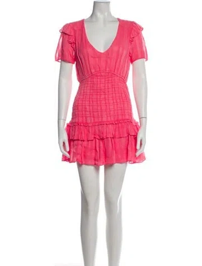 Pre-owned Loveshackfancy Striped Mini Dress In Pink