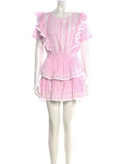 Pre-owned Loveshackfancy Striped Mini Dress In Pink