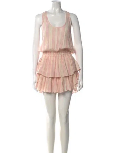 Pre-owned Loveshackfancy Striped Mini Dress In Pink