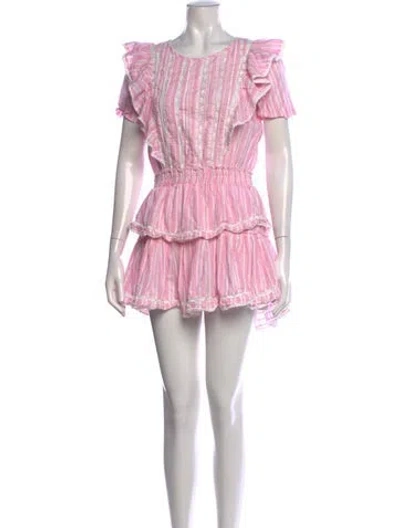 Pre-owned Loveshackfancy Striped Mini Dress In Pink
