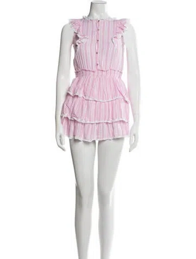 Pre-owned Loveshackfancy Striped Mini Dress In Pink