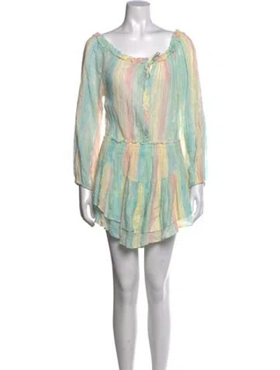 Pre-owned Loveshackfancy Striped Mini Dress In Pink