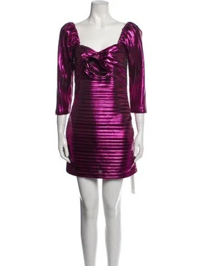Pre-owned Loveshackfancy Striped Mini Dress In Purple
