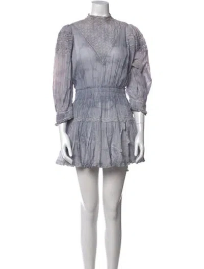 Pre-owned Loveshackfancy Striped Mini Dress In Purple