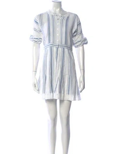 Pre-owned Loveshackfancy Striped Mini Dress W/ Tags In Blue/white
