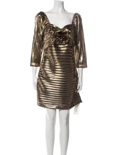 Pre-owned Loveshackfancy Striped Mini Dress W/ Tags In Gold