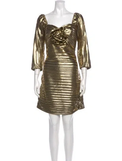 Pre-owned Loveshackfancy Striped Mini Dress W/ Tags In Gold
