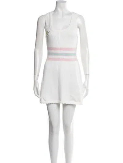 Pre-owned Loveshackfancy Striped Mini Dress W/ Tags In Neutral