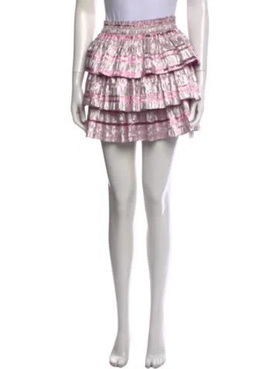 Pre-owned Loveshackfancy Striped Mini Skirt