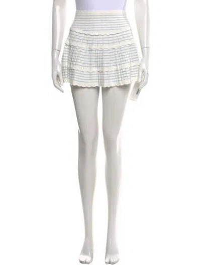 Pre-owned Loveshackfancy Striped Mini Skirt In Blue