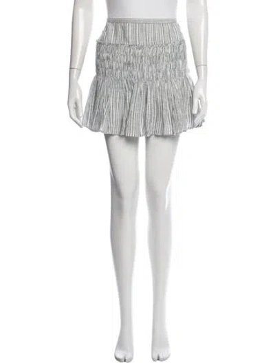 Pre-owned Loveshackfancy Striped Mini Skirt In Blue